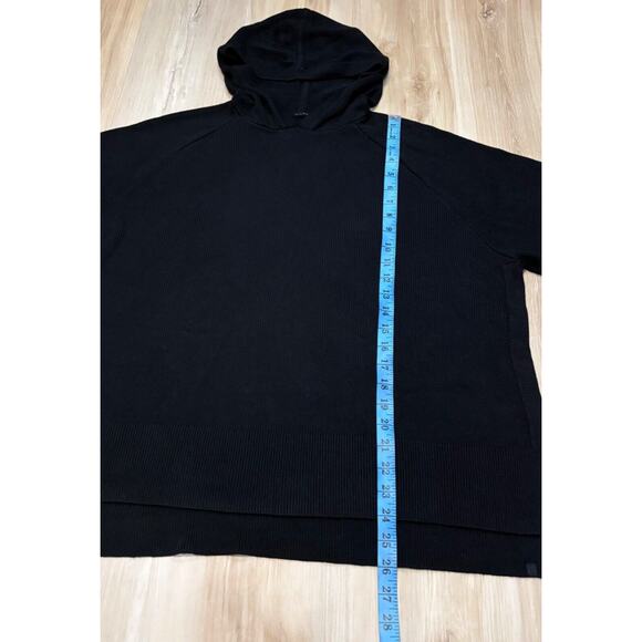 Lululemon Pullover Poncho XS-S Hooded Black Knit Side Slits Short Sleeve XS-S - Picture 7 of 9